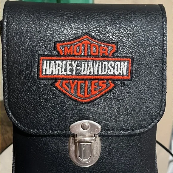 Harley Davidson Leather Crossbody Bag Embroidered - Picture 2 of 9